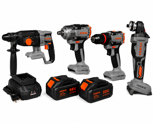 Kit 4pcs Llave De Impacto + Taladro + Rotomartillo + Esmeril Osmao