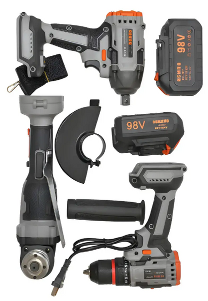 Kit 3 Herramientas Taladro, Llave De Impacto Y Esmeril 98v