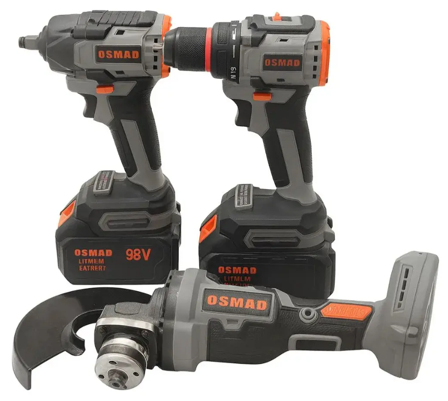 Kit 3 Herramientas Taladro, Llave De Impacto Y Esmeril 98v