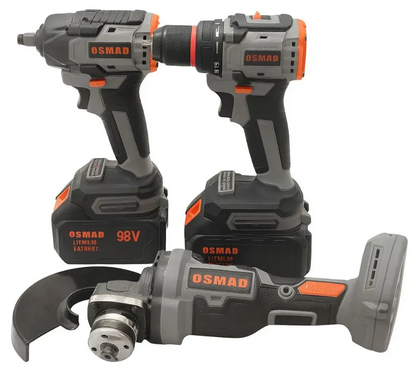 Kit 3 Herramientas Taladro, Llave De Impacto Y Esmeril 98v